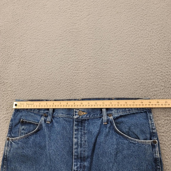 Wrangler Jeans Mens 38x29 Blue Denim Straight Leg Medium‎ Wash Cowboy Mid Rise - Picture 12 of 14
